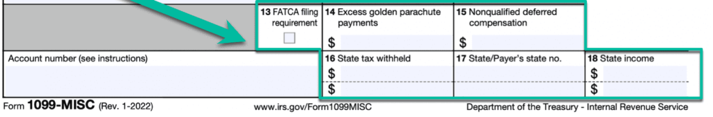 Box 13 - 18 IRS Form 1099-MISC