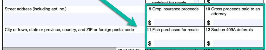 Boxes 9-12 IRS Form 1099-MISC